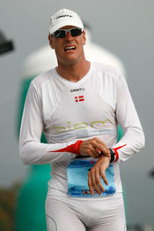 The Dane clocks out at the 2008 Ford Ironman Championships finish