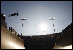 During the BMX Vert competition at the Summer XGames in Los Angeles last August, Jamie Bestwick went high flying.